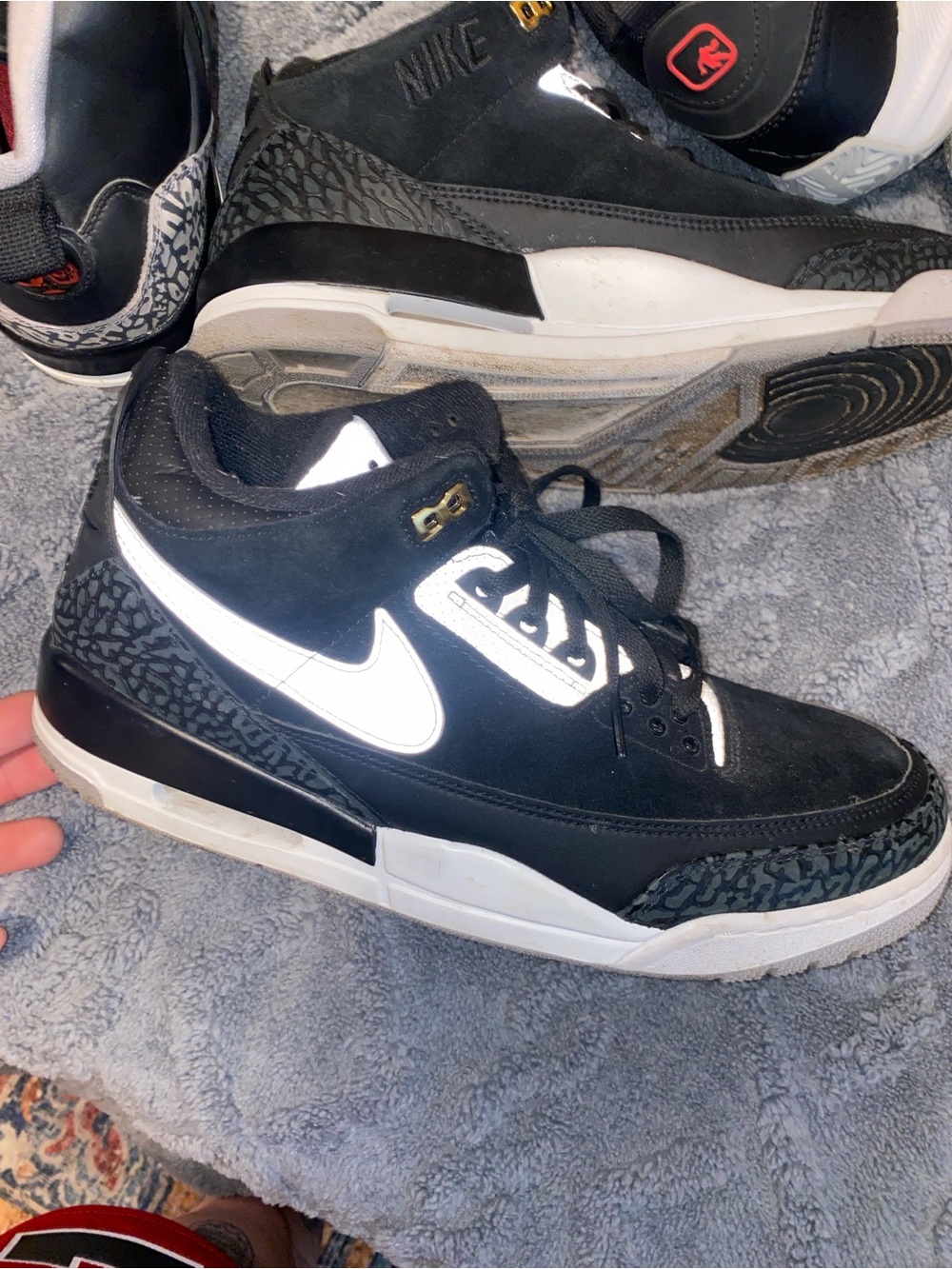 Nike Black and White Retro-Style Athletic Sneakers
